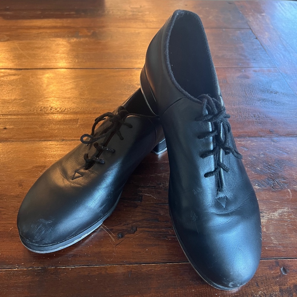 Women's BLOCH Sync Black Leather Lace Up Mega Tap Dance Shoes 11.5 - Picture 2 of 11